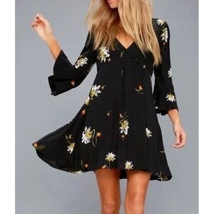 Free People Time On My Side Floral Wrap Dress Size Small Boho Cottagecore‎ Fairy